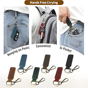 Rugged Leather <b>Key</b> Fob for Outdoor and Travel Distressed Leather Keychain with Heavy-Duty Hardware - Product Image 5
