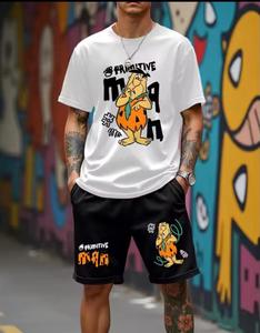 เสื้อยืดคอกลมแขนสั้นพิมพ์ลาย 3 มิติสำหรับผู้ชาย ผ้าฝ้ายถัก 100% สไตล์ฮิปฮอปแนวสตรีท - Product Image 4