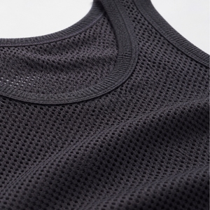 Custom Women Long <b>Mesh</b> Tank <b>Top</b> Sleeveless Scoop Neck Breathable Casual Workout Quick Dry Lightweight Design - Product Image 6