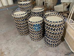 Natural Round <b>Rattan</b> Tray With Leather Handle Beautiful Serving Tray For <b>Dining</b> <b>Table</b>, Kitchen Use And Display - Product Image 6