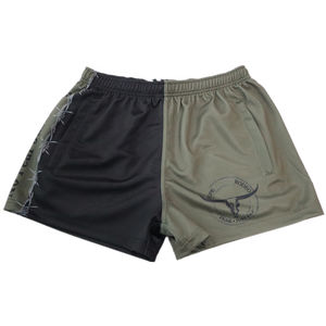 Shorts de rugby unisexes personnalisés en mesh sublimé imprimé, style hip-hop australien, imperméables et à séchage rapide pour l'entraînement - Product Image 3