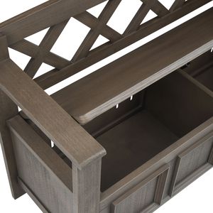 Amherst Farmhouse Grey <b>Entryway</b> Storage <b>Bench</b> Stylish Patio Furniture - Product Image 3