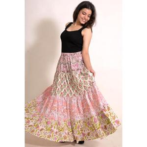 Cotton Printed <b>Patchwork</b> Boho <b>Skirt</b> Handmade Indian Maxi <b>Skirt</b> Comfortable Festival & Beach Wear - Product Image 3