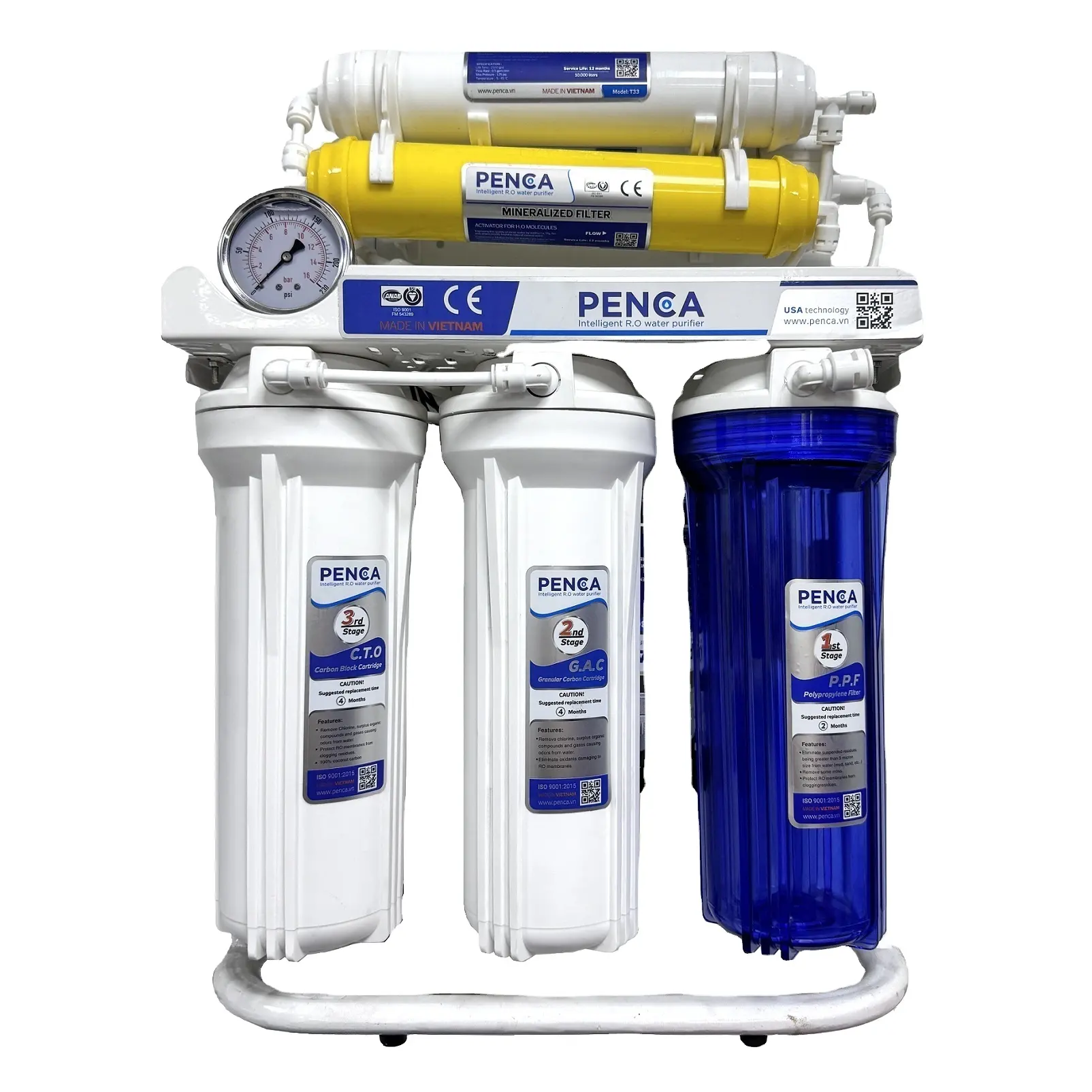 Tedarikçiden yüksek kalite ters osmozlu su arıtma sistemi PenCa, içme suyu filtresi RO su filtresi markanızı özelleştirir