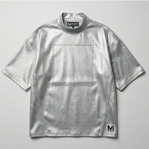 เสื้อยืดผู้ชายประดับเพชรเทียมสุดหรู สีเงินเมทัลลิก สไตล์สตรีทแวร์ ดีไซน์ดาวระยิบระยับ ทรงโอเวอร์ไซส์ แฟชั่นทันสมัย - Product Image 3