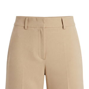 Pantalon évasé taille haute couleur unie longueur totale infroissable élégant pour l'automne avec fermeture éclair en tissu tissé - Product Image 6