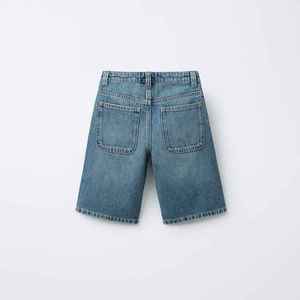 Unisex Mid Waist Solid Color Worsted Bermuda Shorts Drawstring Closure Casual Eco-Friendly Breathable Front Logo - Product Image 2