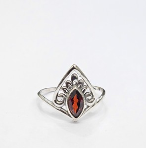 925 Silver Marquise Cut Garnet <b>Ring</b> Vintage <b>Crown</b> Design Women's Gemstone Jewelry Occasion Wear & Perfect Gift For Anniversary - Product Image 1