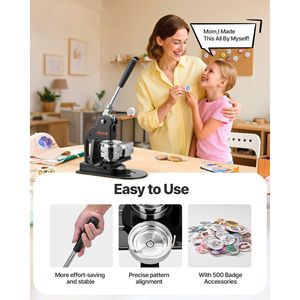 Ergonomic H <b>Button</b> <b>Maker</b> Machine 3-Inch Circle Cutter 500pcs <b>Button</b> Parts Hex Wrenches Magic Book Pin <b>Maker</b> Machine for <b>Button</b> - Product Image 4