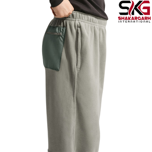 Shakargarh International <b>Men's</b> Fleece Polyester/Cotton Loose Wide Leg Sports Casual Jogger <b>Pants</b> Elastic Waist for Winter <b>Lounge</b> - Product Image 3