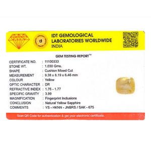 Natural Yellow Sapphire 5.15 Carat Oval Cut Loose Gemstone for Fine Jewelry - Product Image 4