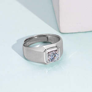 Super Oferta de Septiembre: Anillo de Compromiso Ajustable de Plata de Ley 925 con Circonita Cúbica Cuadrada para Mujer, Estilo Casual/Deportivo - Product Image 2