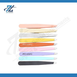 Professional Slanted Tip Eyebrow Tweezers with False Eyelash Clip Stainless Steel Precision Beauty Makeup <b>Tool</b> Made in Pakistan - Product Image 4
