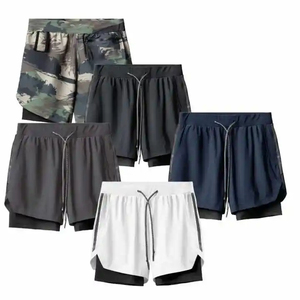 Pantalones cortos para correr 2 en 1 para hombre, pantalones cortos de gimnasio de secado rápido, pantalones cortos deportivos con forro de compresión, pantalones cortos de entrenamiento transpirables, pantalones cortos ligeros para Fitness - Product Image 6