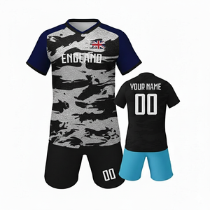 ชุดฟุตบอลแบบซับลิเมชั่นลายพรางสั่งทำขายส่ง เสื้อ กางเกงขาสั้น ชุดฝึกซ้อมฟุตบอลระบายอากาศสำหรับผู้ชาย ชุดยูนิฟอร์มทีม - Product Image 6