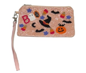 Diseño de Halloween TRICK 0R TREAT bordado con cuentas monedero moda calabaza bordado monedero de la India para mujeres y niñas - Product Image 2