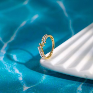 Lab Grown Diamond Mixed Shape <b>Open</b> Wrap Band <b>Ring</b> - Product Image 4