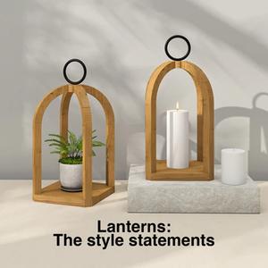 Lanternes en bois de nouveau design pour la décoration de maison et de mariage Centres de table de Noël - Product Image 1