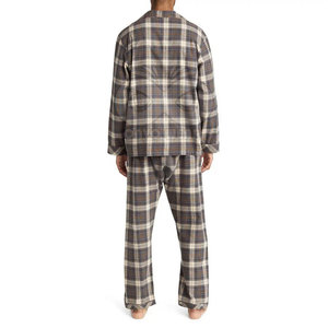 Men's <b>Classic</b> Cotton Pajama Set Lightweight Breathable Two Piece Sleepwear For Hotel Home And Travel - Product Image 2