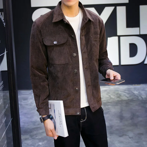 Automne hiver veste pour hommes en M café décontracté Style japonais à la mode avec coupe ample coupe-vent à la mode pour les jeunes hommes - Product Image 1