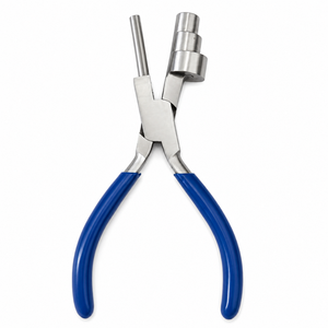 Pince professionnelle en acier inoxydable pour la fabrication de fermoirs, manche bleu, outil multi-barils pour bijoux, pour la création de boucles de fil DIY - Product Image 1