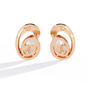 Pendientes de Diamante Cultivado en Laboratorio con Corte Único Ovalado, Oro de 14K, Certificado IGI, para Regalo, Fiesta y Aniversario - Product Image 4