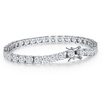 3mm 4mm 5mm Round Iced Out Hip Hop VVS 925 Sterling Silver <strong>Diamond</strong> Moissanite <strong>Tennis</strong> Chain Necklace <strong>Bracelet</strong> <strong>Best</strong> Price