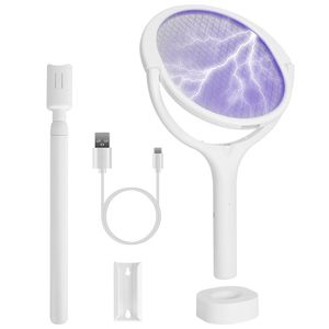 Racchetta Elettrica Anti-Insetti 3 in 1 con Asta Telescopica Rotante a 90 Gradi per Interni ed Esterni - Product Image 1