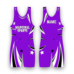 Traje de Lucha Libre para Hombre en Material Elástico, Singlet Profesional de Lucha Libre con Diseños Sublimados, Nombre del Equipo y Números, Uniformes de Lucha Libre - Product Image 6