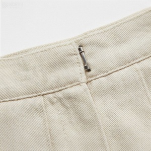 Women Pleated <b>A</b>-<b>Line</b> <b>Knee</b>-<b>Length</b> <b>Skirt</b> Solid Color Minimalist Style Regular Waist Woven Fabric All Seasons Wear - Product Image 4
