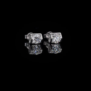 AMBER JEWELS Pendientes Clásicos de Plata 925 con Moissanita de Corte Brillante y Engaste de Bisel, Certificados GRA, Modernos, para Uso Diario de Mujer - Product Image 4