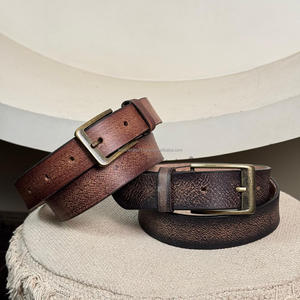 Ceintures durables en cuir véritable pleine fleur vintage pour hommes et femmes avec style décontracté robuste et boucle ardillon antique - Product Image 5