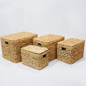 Panier-cadeau de luxe écologique rectangulaire en jonc de mer et saule, vide, personnalisable, grand format, multifonction, pour spa, vente en gros - Product Image 1