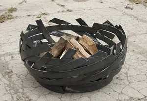 Brasero d'extérieur moderne carré en métal, foyer carré en acier pour bois, chauffage de jardin et de terrasse, brasero à charbon, poêle barbecue - Product Image 3
