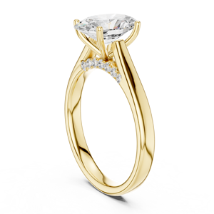 Bague de fiançailles solitaire unique en or 18K 14K 9K avec diamant de laboratoire ovale de 2,00 carats, pureté E VVS VS, excellente qualité, pour mariée - Product Image 6