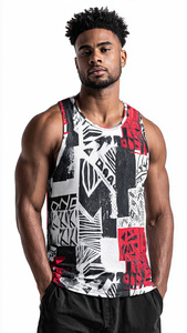Summer Lightweight Workout Sublimated Vest Men 100% Polyester Football Training <b>Singlet</b> Tops Camo Sublimation <b>Running</b> Tops Men - Product Image 3