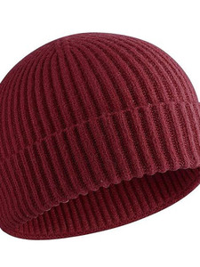 Unisex Ribbed <b>Beanie</b> Hat Wool Blend Wholesale Custom Design Unisex Stripes Knit Cuffed <b>Beanies</b> Outdoor Sports Ear Protection - Product Image 5