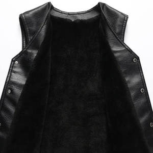 Chalecos de Cuero para Hombre, Ropa Casual de Invierno, Logotipo Bordado Personalizado, Cuero Vacuno Genuino, Ropa para Clubes, Fiestas, Calle, Chaleco Cortavientos - Product Image 3