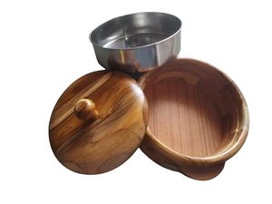 Handmade Handcrafted Wooden Serving Chapati Box with Lid Roti Storage Container for Kitchen Dining <b>Table</b> - Product Image 6