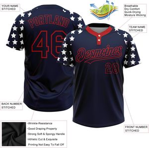 Men's Two Button Sublimated Baseball Jersey Sports Team Wear 100% Polyester Printed Softball Baseball Jersey - Product Image 2