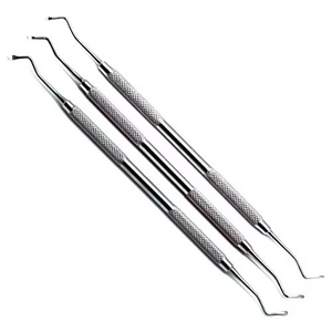 Cucharas Excavadoras Dentales Premium de Acero Inoxidable Reutilizables y Autoclavables de Doble Punta para la Eliminación de Caries y Dentina - Product Image 1
