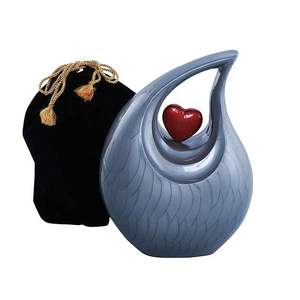 Classic Aluminum Tear Drop <b>Memorial</b> Cremation <b>Keepsake</b> Urn Ash Holder Crafted With Elegant Exterior And Fine Appearance - Product Image 2