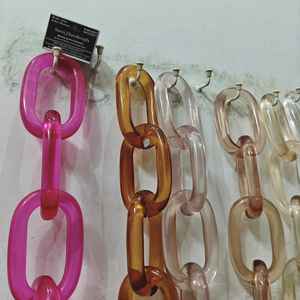 Nuevo diseño de color, personalización de eslabones de cadena de resina de gran tamaño y colores claros, eslabones grandes de resina multicolor disponibles. - Product Image 3