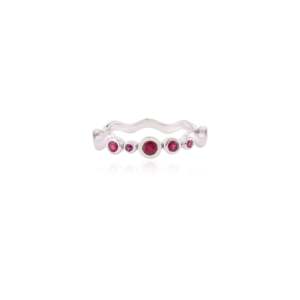 18K Yellow Gold Ruby Wavy <b>Dainty</b> Gemstone <b>Ring</b> - Product Image 3