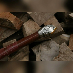 Hache en acier à haute teneur en carbone pour la chasse et le camping, avec manche en bois et acier Damas, faite à la main, prix bas, hache en bois rustique de qualité supérieure - Product Image 3