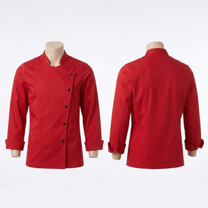 Chaqueta de Chef Color Granate, Suave, 220 GSM, Rica en Algodón, Diseño de Delantal Largo, Logotipo Personalizado Bordado, Uniforme de Cocina - Product Image 4