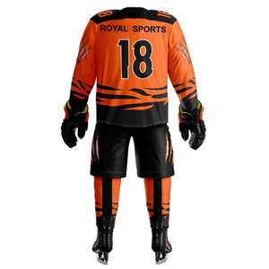 Men's Faux Leather Hockey Uniform Set Brown Wood Grain Pattern Adult Size 18 ELEGANT CORPORATION 100% Polyester Breathable - Product Image 4