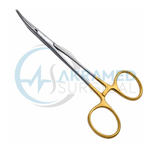Pinzas Hemostáticas Quirúrgicas Halsted Mosquito Curvas Akramed Premium con Mango Dorado, Juego de Instrumentos de Acero Inoxidable, Certificación CE - Product Image 5