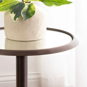 Modern Metal Pedestal Drink <b>Table</b> <b>Round</b> Minimalist Design Indoor Living Room Metal <b>Side</b> <b>Tables</b> - Product Image 6
