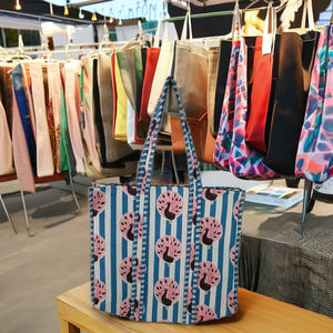 Fashion Block Peacock Printed Pure Cotton Fabric Women's Shoulder Tote <b>Bag</b> Solid Color Zipper Closure Lightweight Quilted - Product Image 4